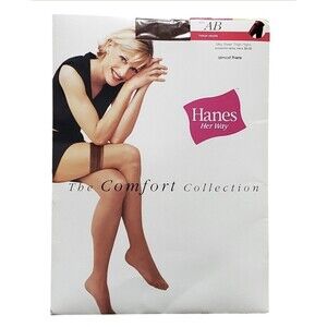 VTG Hanes Her Way Comfort Collection Thigh Highs Silky Sheer 1999 Made In Italy